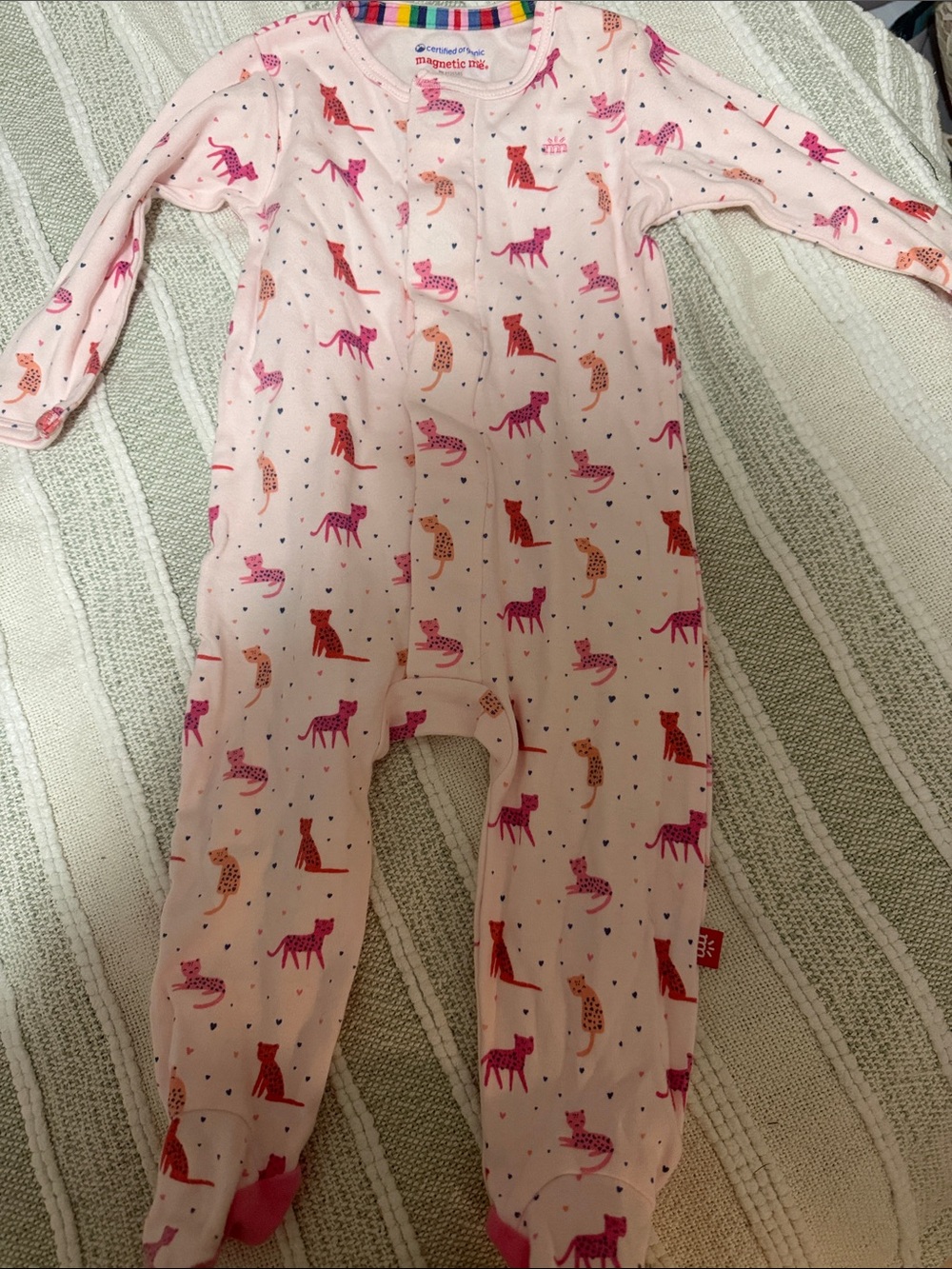 Magnetic Me Pink Leopard & Cheetah Print Footed One-Piece